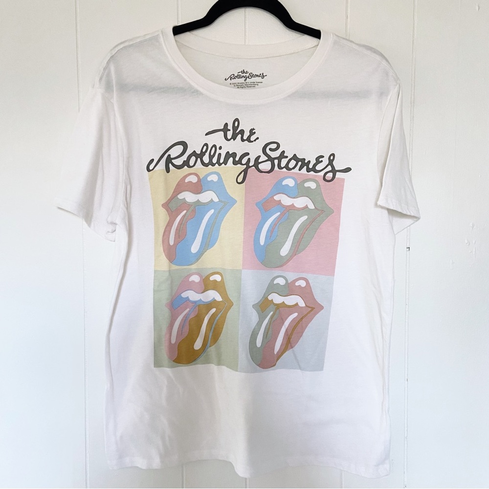 The Rolling Stones Colorful Pastel Tongue Graphic Band Tshirt Size M